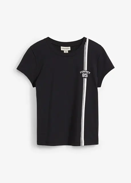T-shirt cropped con stampa, bonprix
