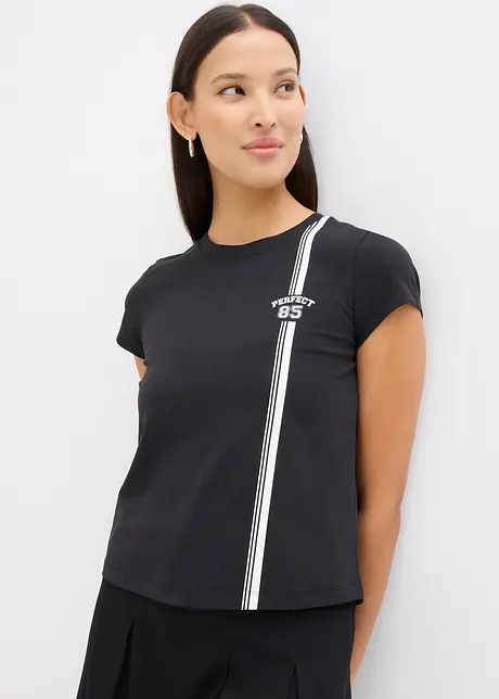 T-shirt cropped con stampa, bonprix