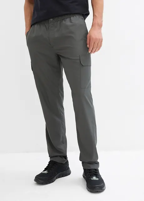 Pantaloni cargo con elastico in vita ultraleggeri, idrorepellenti con finitura Bionic, bonprix