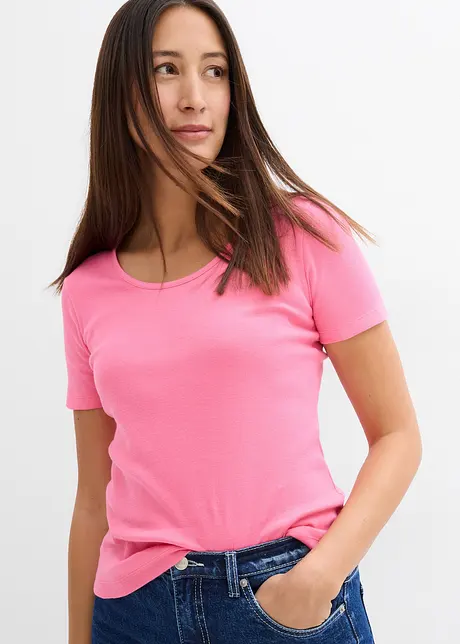 Maglia a costine con puro cotone biologico (pacco da 2), bonprix