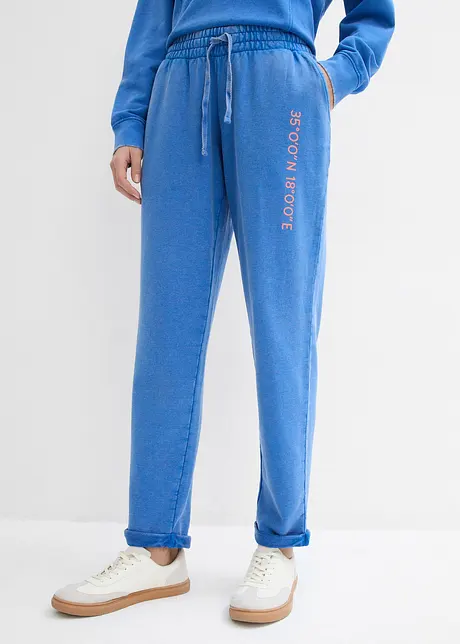Pantaloni in felpa  con stampa in materiale pesante, bonprix