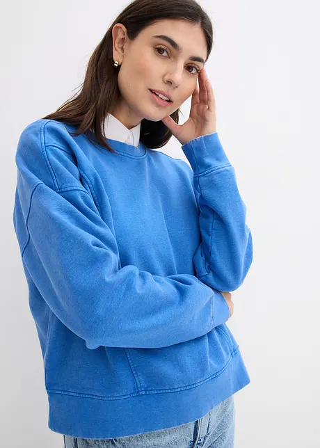 Felpa oversize in misto viscosa e cotone morbido, bonprix