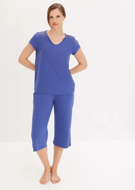 X-Image Pantaloni Pigiama Donna Con Tasche E Coulisse - Tintura A Nodi Blu, Taglia X-Large, Elasticizzati In Vita