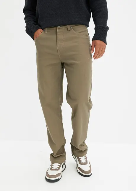 Pantaloni elasticizzati classic fit con puro cotone, straight, bonprix