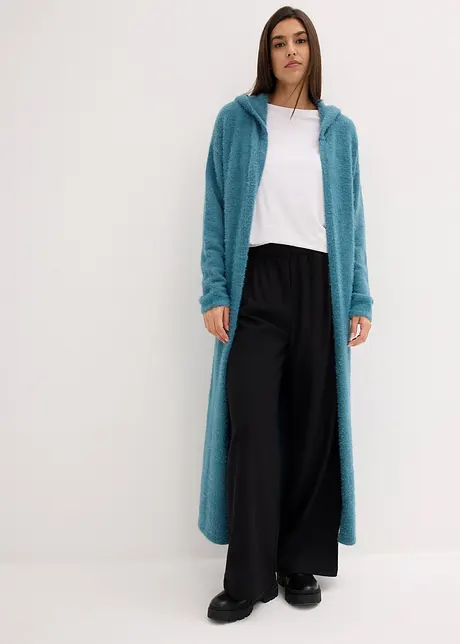 Maxi cardigan in filato piumato soffice, bonprix