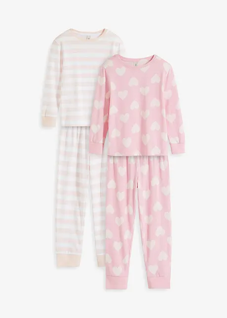 Pigiama in puro cotone biologico (set 4 pezzi), bonprix