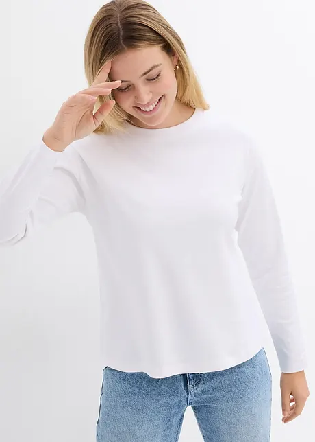 Maglia a maniche lunghe in puro cotone biologico pesante, bonprix
