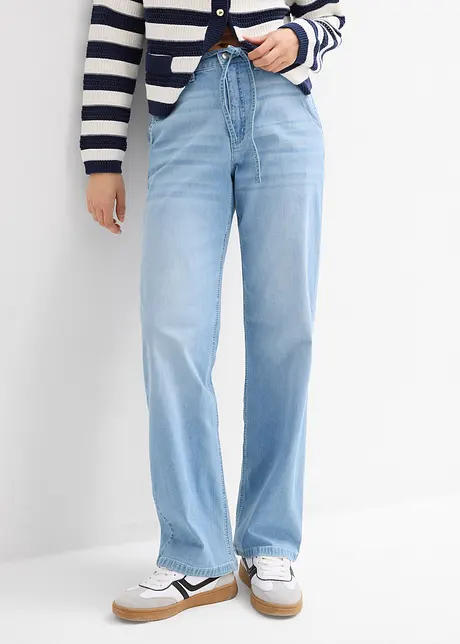 Jeans straight con cinta comoda, vita alta, bonprix