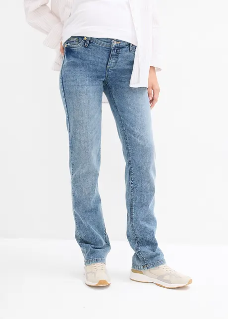 Jeans prémaman 2 in 1 in cotone biologico da indossare sia prima che dopo il parto, straight, bonprix