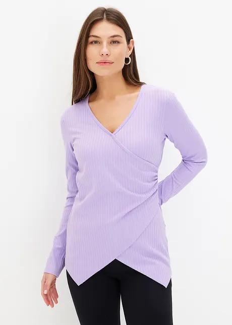Maglia a costine effetto incrociato, bonprix
