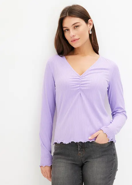 Maglia a costine con scollo a V, bonprix