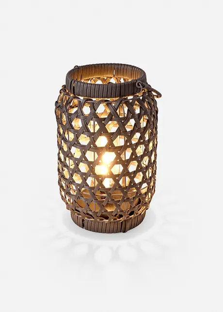 Set 2 Lanterne Decorative In Metallo Per Fattoria Moderna - Con Candele LED - 40 E 32 Cm, Nero