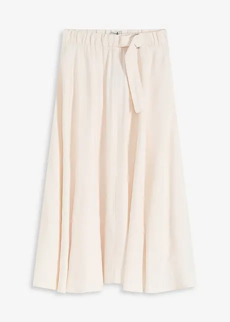 Gonna in twill con tessuto fluente misto viscosa, bonprix