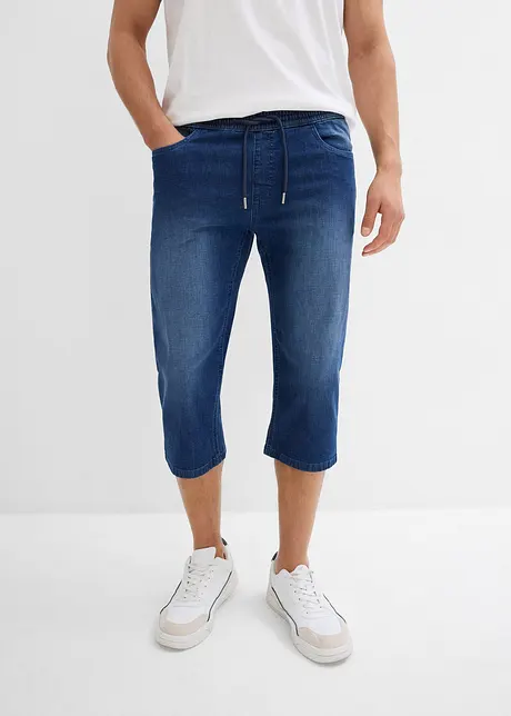 Jeans a pinocchietto leggeri elasticizzati con elastico in vita regular fit, straight (pacco da 2), bonprix
