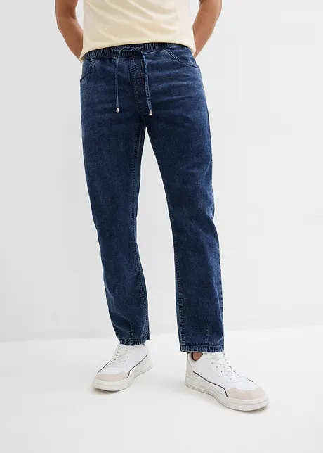 Jeans elasticizzati relaxed fit con elastico in vita, straight, bonprix