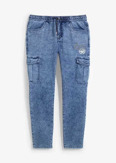 Jeans cargo regular fit con elastico in vita, tapered, bonprix