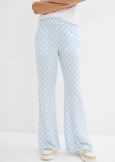 Pantaloni a palazzo a quadri in viscosa fluente, bonprix