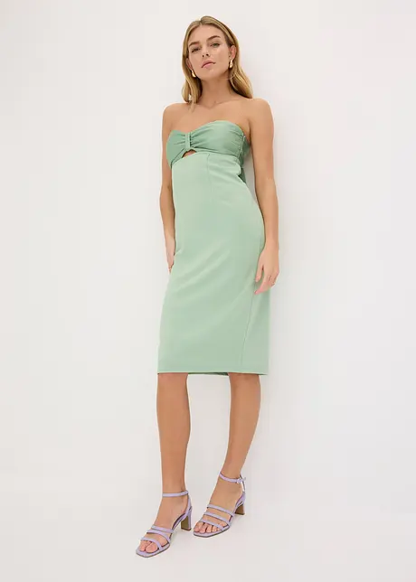 Abito a fascia con satin lucido, bonprix