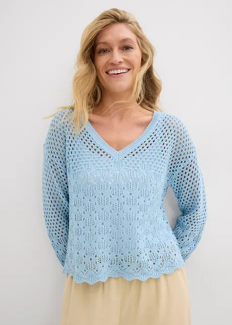 Maglione leggero traforato, bonprix