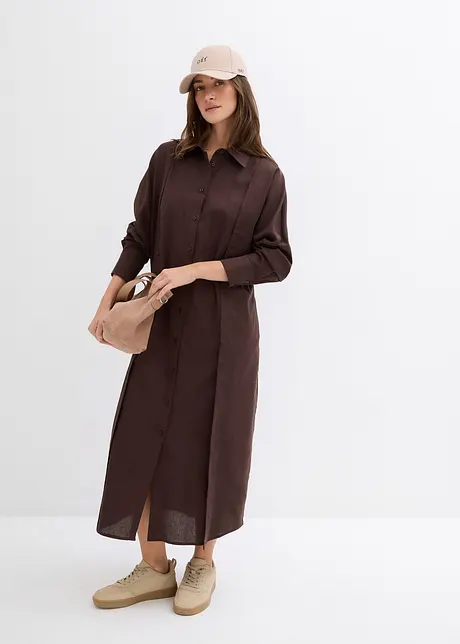 Abito chemisier oversize in misto viscosa, bonprix