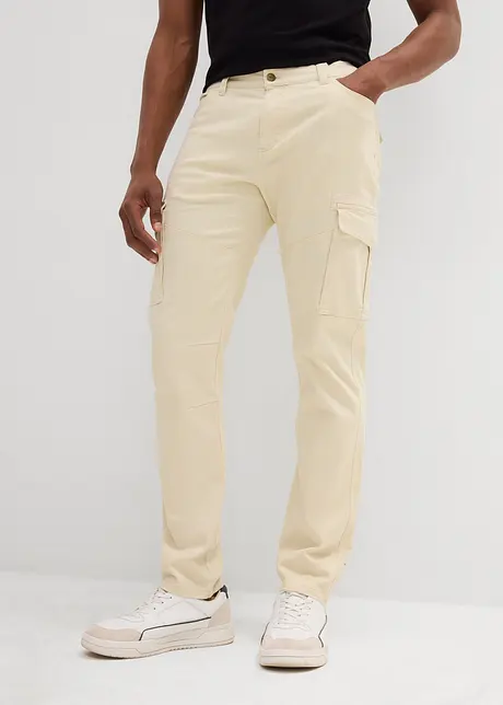 Pantaloni cargo elasticizzati slim fit straight, bonprix