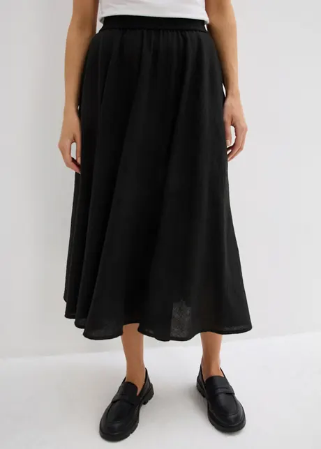 Gonna midi con cinta comoda, bonprix