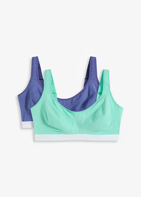 Reggiseno t-shirt senza ferretto con cotone biologico (pacco da 2), bonprix