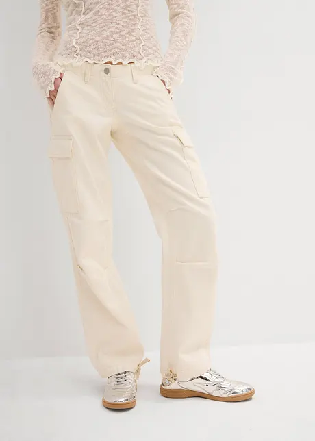 Pantaloni cargo in puro cotone, bonprix