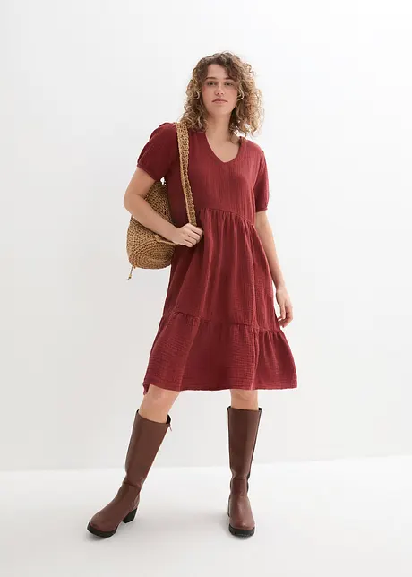Abito oversize in mussola di cotone, bonprix