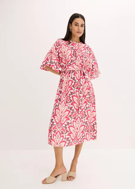 Abito midi in misto viscosa fantasia, bonprix