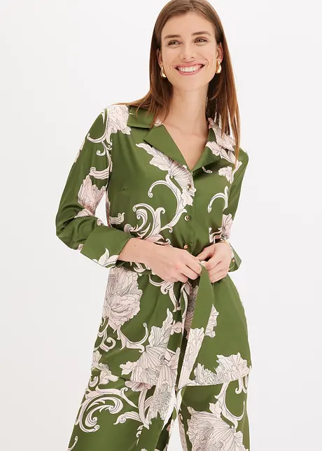 Blusa in satin fantasia, bonprix