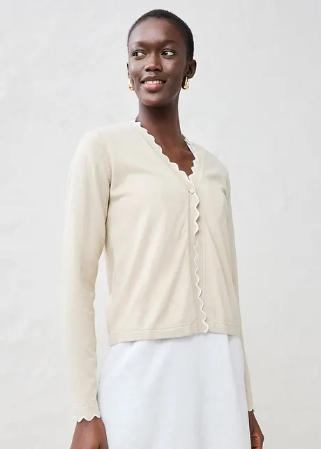 Cardigan in filato fine misto seta, bonprix