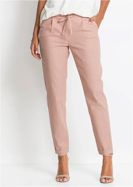Pantaloni in misto lino, bonprix