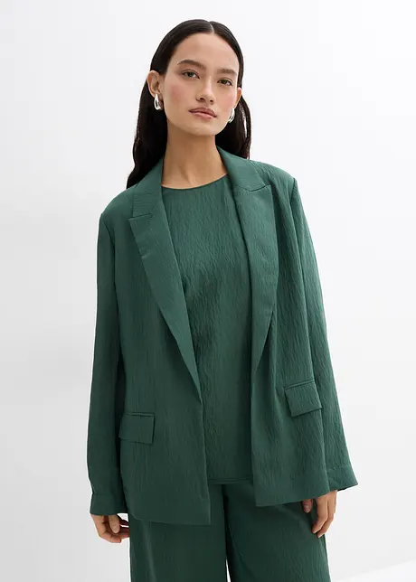 Blazer in misto viscosa crinkle strutturato, bonprix