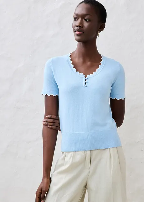 Maglione in misto seta a mezze maniche, bonprix