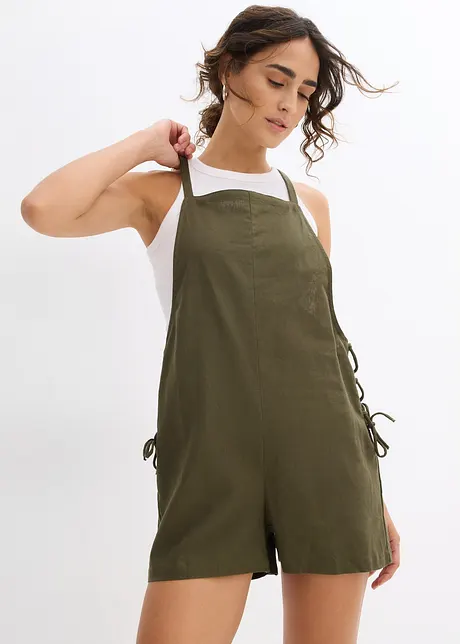 Tuta corta in misto lino leggero, bonprix