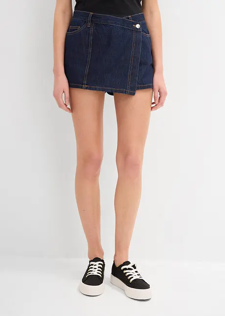 Gonna pantalone in jeans con effetto a portafoglio, bonprix