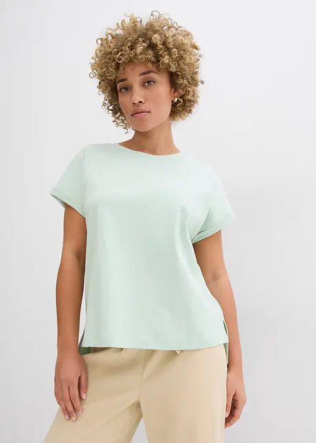 T-shirt asimmetrica in jersey di cotone pesante, bonprix