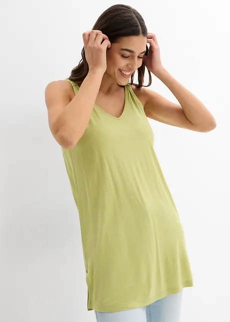 Top lungo in misto lino e viscosa, bonprix