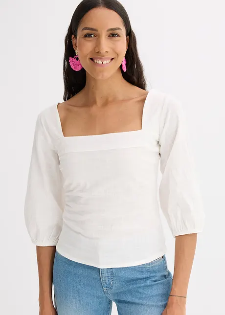 Blusa con maniche a sbuffo e dettaglio smock, bonprix