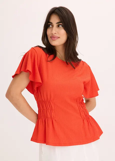 Maglia in  jersey crêpe con dettagli smock, bonprix