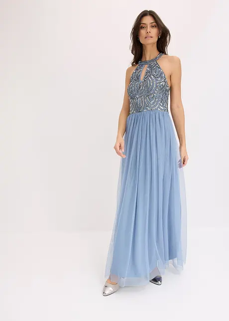 Abito lungo con paillettes, bonprix