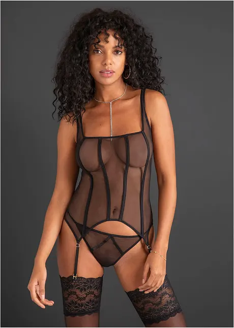 Corsetto con reggicalze e perizoma (set 2 pezzi), VENUS