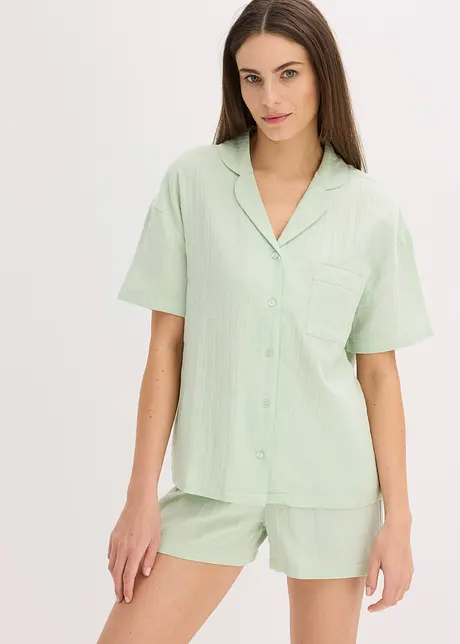Pigiama estivo in mussola con abbottonatura, bonprix