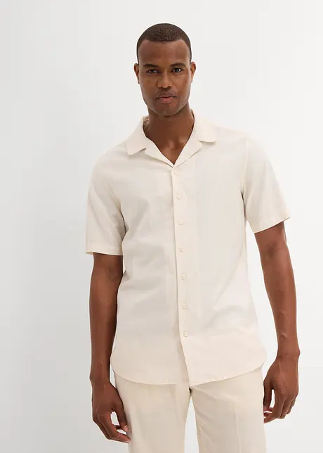Camicia a maniche corte in misto lino, bonprix