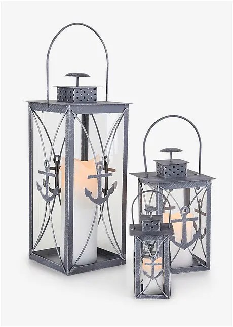 Lanterne con ancora (set 3 pezzi), bonprix