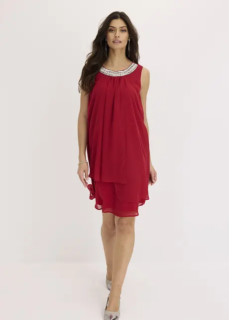 Abito in chiffon con strass, bonprix