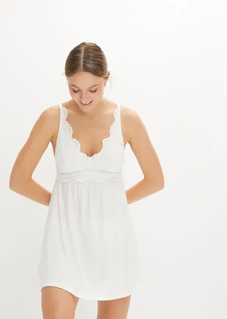 Sottoveste in viscosa con ricami traforati, bonprix