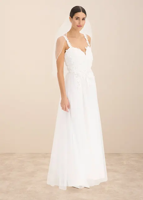 Abito da sposa in delicato tulle con pizzo, bonprix