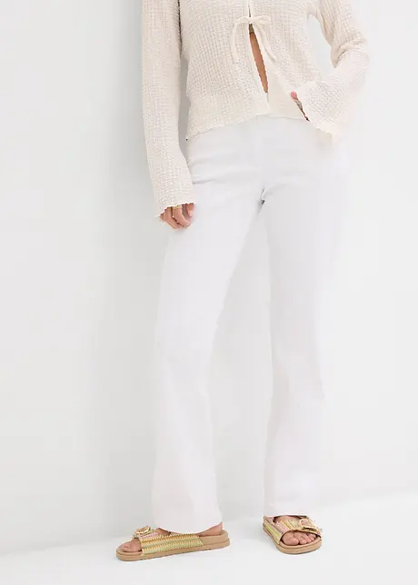 Jeans straight elasticizzati, vita media, bonprix